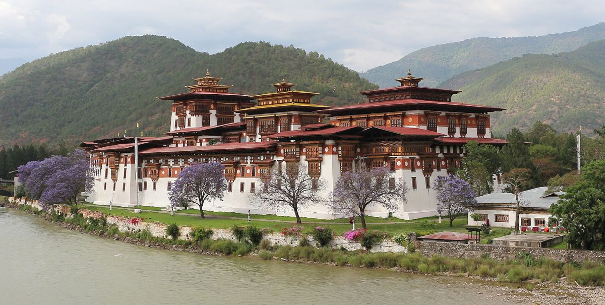 Punakha Dzong at the meeting of two rivers, Bhutan